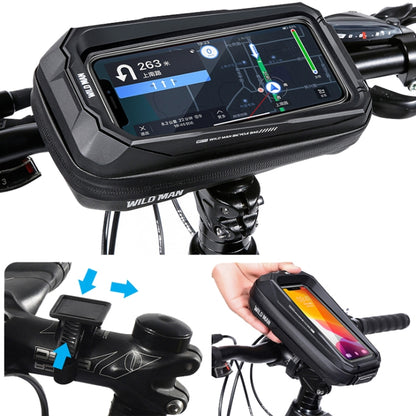 WILD MAN MS33 0.6L Mountain Bike Hard Shell Phone Touch Screen Handlebar Bag(Black) - Bicycle Bags by WILD MAN | Online Shopping UK | buy2fix