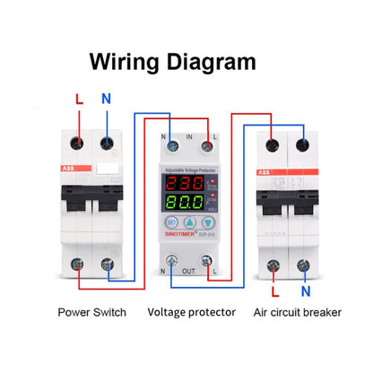 SINOTIMER SVP-916 Adjustable Self-resetting Over-voltage Under-voltage Protector, Current: 63A - Other Tester Tool by SINOTIMER | Online Shopping UK | buy2fix