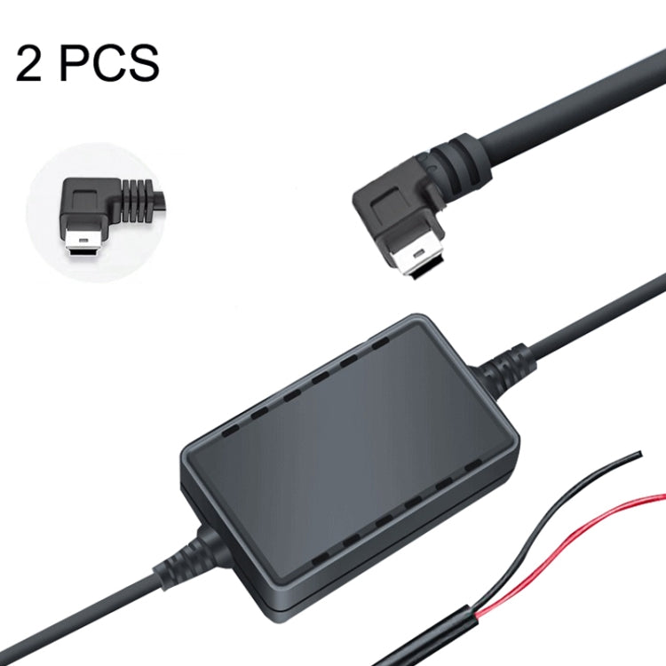 2 PCS USB Car Charge 12V To 5V Navigation Instrument Reduction Line(Mini Left Bend) - Car Charger by buy2fix | Online Shopping UK | buy2fix