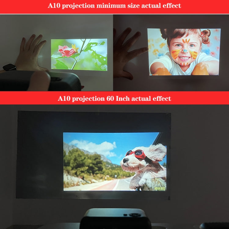 A10 480x360 Pixel Projector Support 1080P Projector ,Style: Same-screen Black(UK Plug) - Consumer Electronics by buy2fix | Online Shopping UK | buy2fix