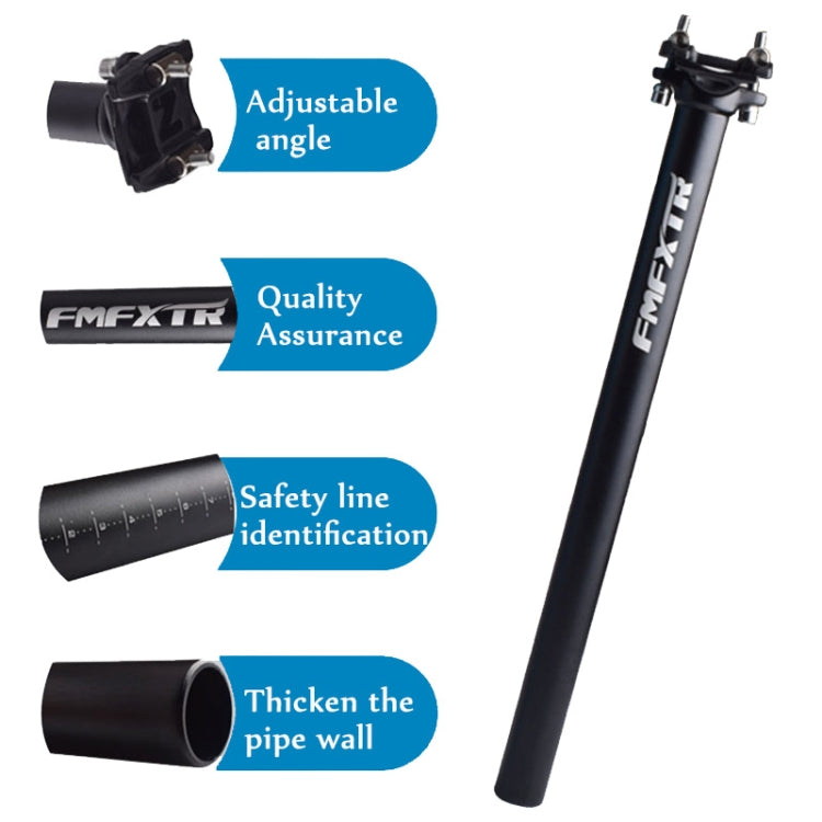 FMFXTR Bicycle Extended Saddle Seat Tube Double Nail Straight Tube, Specification: 30.9mm(Black) - Outdoor & Sports by FMFXTR | Online Shopping UK | buy2fix