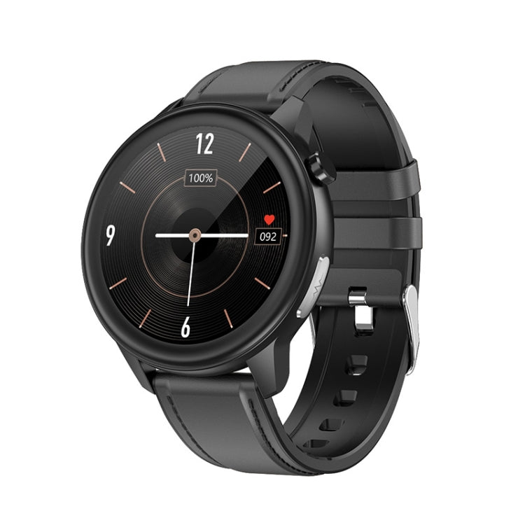 LOANIY E80 1.3 Inch Heart Rate Detection Smart Watch, Color: Black Leather - Smart Watches by LOANIY | Online Shopping UK | buy2fix