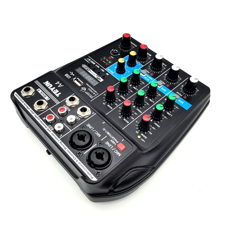 TEYUN A4 4-way Small Microphone Digital Mixer Live Recording Effector(US Plug) - Live Sound Effects Processors by TEYUN | Online Shopping UK | buy2fix