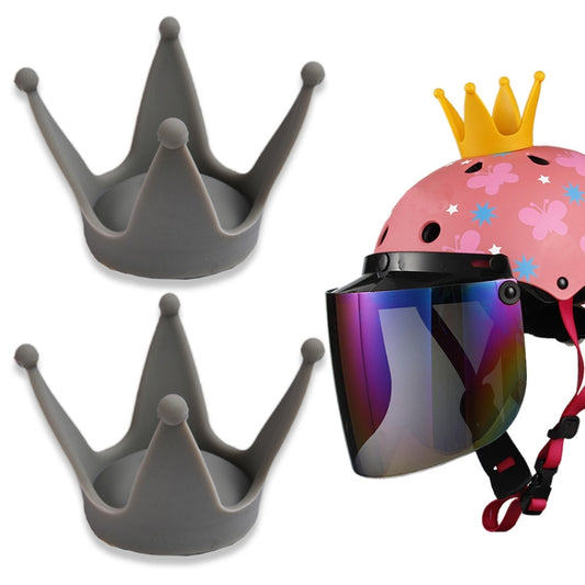 2PCS Motorcycle Crown Sucker Helmet Decoration(Gray) - In Car by buy2fix | Online Shopping UK | buy2fix