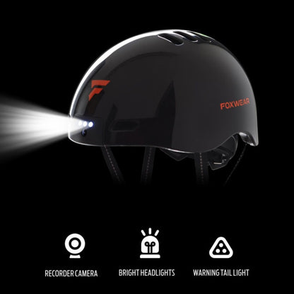 Foxwear V6 Camera Recorder Smart 1080P HD With Light Riding Helmet, Size: One Size(White) - Protective Helmet & Masks by Foxwear | Online Shopping UK | buy2fix