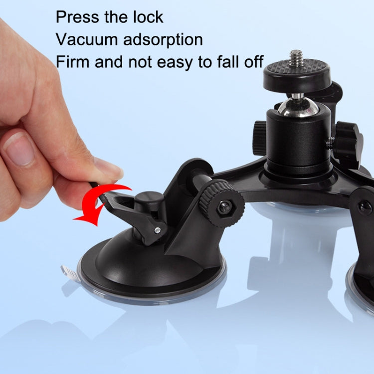 Car General Purpose Vehicle Bracket Suction Cup Fixed Glass Video Shooting Base, Shape: Suction Cup+PTZ+Phone Clip - DJI & GoPro Accessories by buy2fix | Online Shopping UK | buy2fix