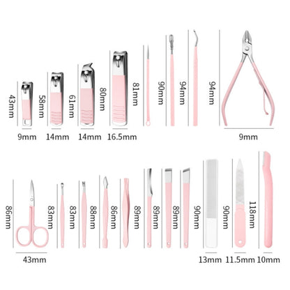 Stainless Steel Nail Clipper Set Beauty Eyebrow Trimmer, Color: 6 PCS/Set (Pink) - Nail Clipper by buy2fix | Online Shopping UK | buy2fix