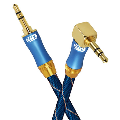 EMK 90-Degree Car 3.5mm Audio Cable Extension Cable, Cable Length: 3M(Blue) - Aux Cable by EMK | Online Shopping UK | buy2fix