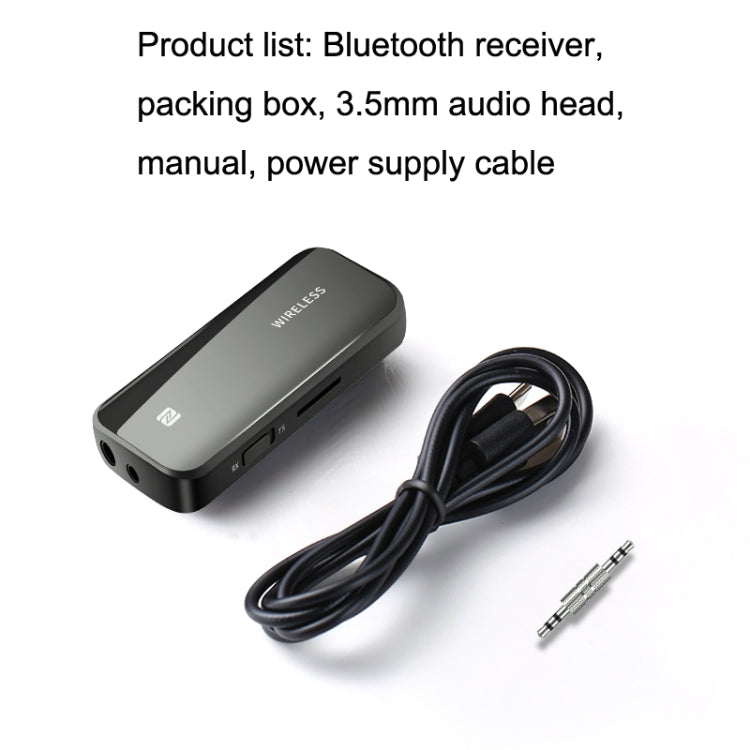 T40 2 In 1 Bluetooth 5.1 Receiver NFC Transmitter Car AUX Adapter - Bluetooth Adapters by buy2fix | Online Shopping UK | buy2fix