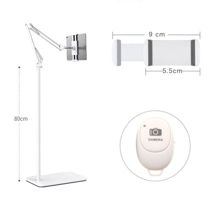 155cm Live Broadcast Bedside Cantilever Floor Bracket Bluetooth Remote Control Model (White) - Lazy Bracket by buy2fix | Online Shopping UK | buy2fix