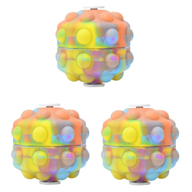 3 PCS Rotating Glowing Octagonal Silicone Ball Educational Toys, Specification: Glow 21 Seconds(Yellow Blue) - Squeeze Toys by buy2fix | Online Shopping UK | buy2fix