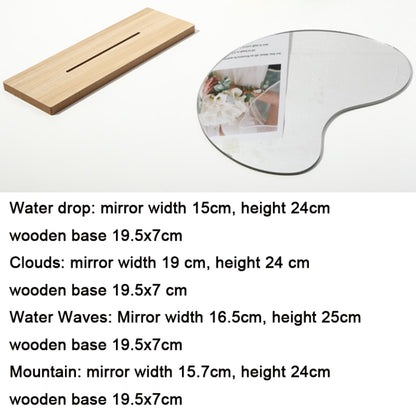 Irregular Acrylic Mirror With Wooden Base Photo Props(Water Wave) - Camera Accessories by buy2fix | Online Shopping UK | buy2fix