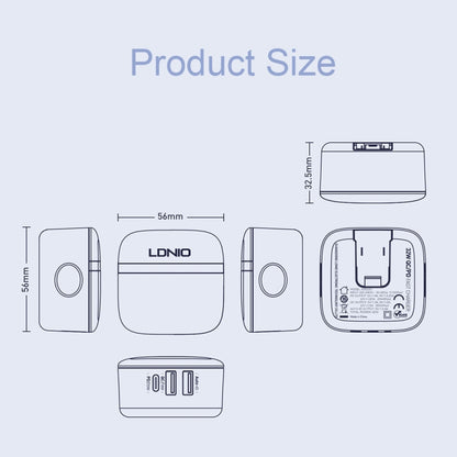 LDNIO A3513Q 32W QC3.0 3 USB Ports Phone Adapter UK Plug with Type-C to 8 Pin Cable - Mobile Accessories by LDNIO | Online Shopping UK | buy2fix