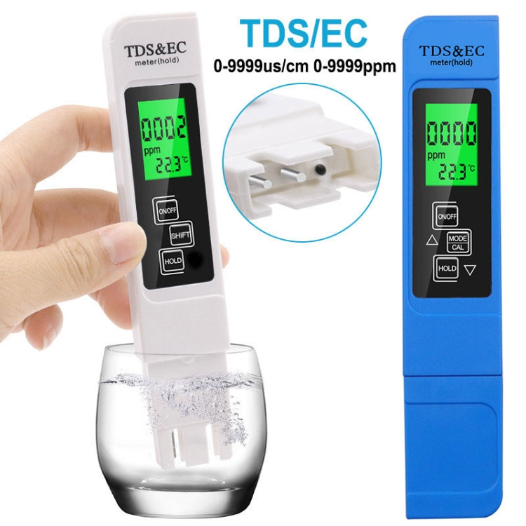 Backlight Model TDS & EC Water Quality Test Pen Meter Conductivity Test Pen(Blue) - Consumer Electronics by buy2fix | Online Shopping UK | buy2fix