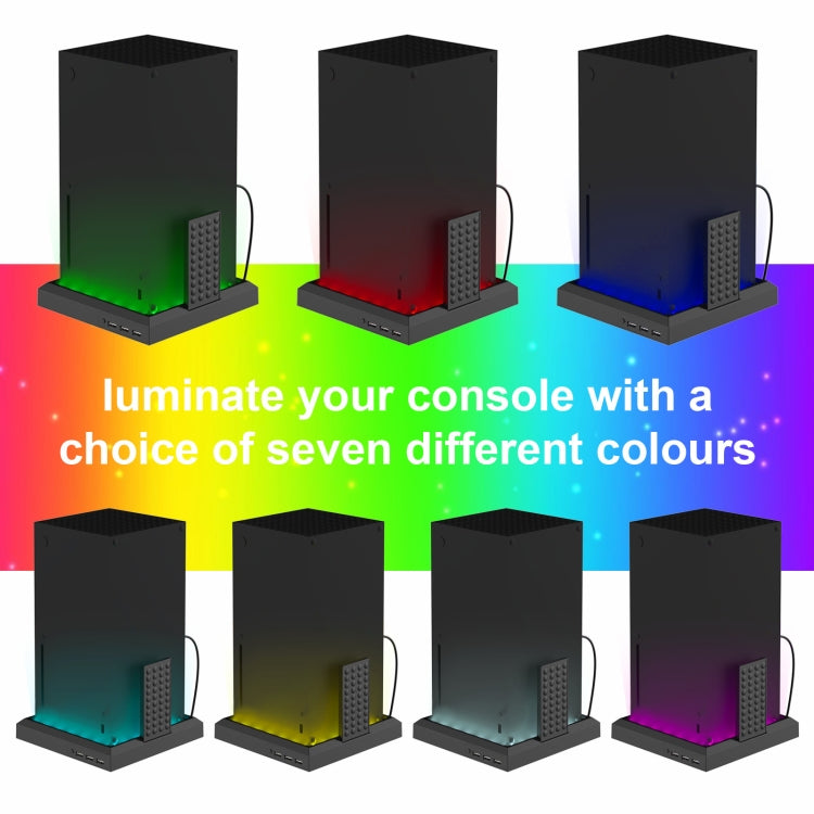 For Xbox Series X S Charging Cooling Fan Base RGB Colorful Light Charger Bracket - Charger & Power by buy2fix | Online Shopping UK | buy2fix