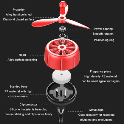 Car Air Outlet Perfume Aromatherapy Swivel Fan(Red Without Light) - In Car by buy2fix | Online Shopping UK | buy2fix