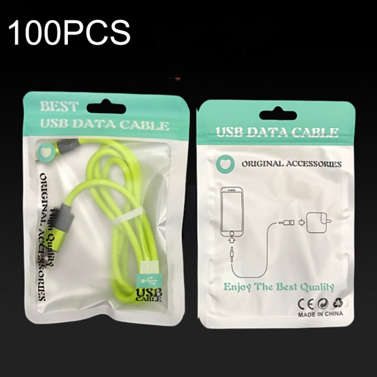 100PCS XC-0014 USB Data Cable Packaging Bags Pearl Light Ziplock Bag, Size: 9x16cm (Light Green) - Zip Lock Bags by buy2fix | Online Shopping UK | buy2fix