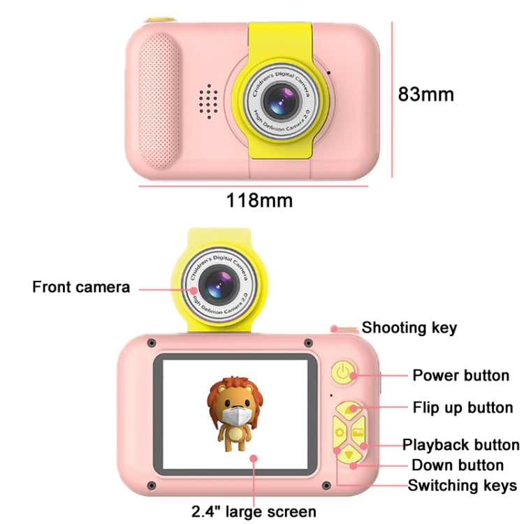 X101 Mini HD Lens Reversible Child Camera, Color: Pink - Consumer Electronics by buy2fix | Online Shopping UK | buy2fix