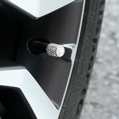 Car Tyre Aluminium Full Diamond Valve Cap With Seal(Purple) - In Car by buy2fix | Online Shopping UK | buy2fix