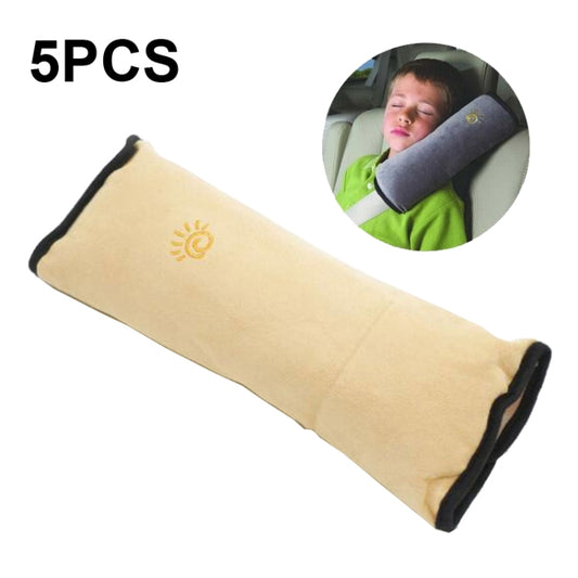 5pcs Children Car Seat Belt Protective Cover Thickened Plush Shoulder Pillow(Beige) - In Car by buy2fix | Online Shopping UK | buy2fix