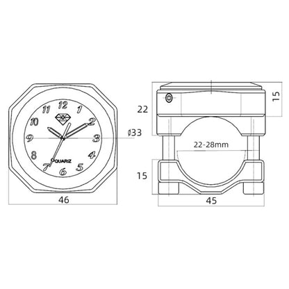 L1 Motorcycles Waterproof Outdoor Clock Temperature Gauge, Color: Clock Black - In Car by buy2fix | Online Shopping UK | buy2fix