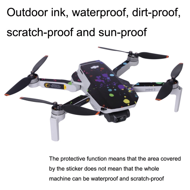 Sunnylife MM2-TZ452 For DJI Mini 2 Waterproof PVC Drone Body + Arm + Remote Control Decorative Protective Stickers Set(Color Graffiti) - DJI & GoPro Accessories by Sunnylife | Online Shopping UK | buy2fix