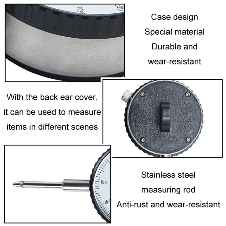 0.01mm High-precision Large Dial Pointer Dial Indicator, Specification: 0-50mm - Consumer Electronics by buy2fix | Online Shopping UK | buy2fix