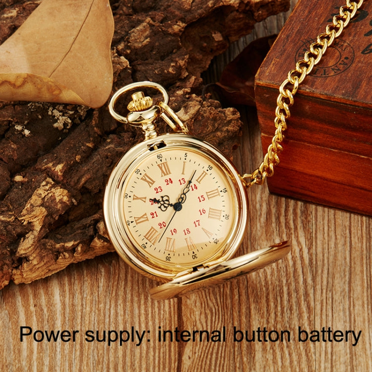 Engraved Vintage Commemorative Quartz Pocket Watch Round Watch, Style: I Love You (Silver) - Necklace Watch Watches by buy2fix | Online Shopping UK | buy2fix