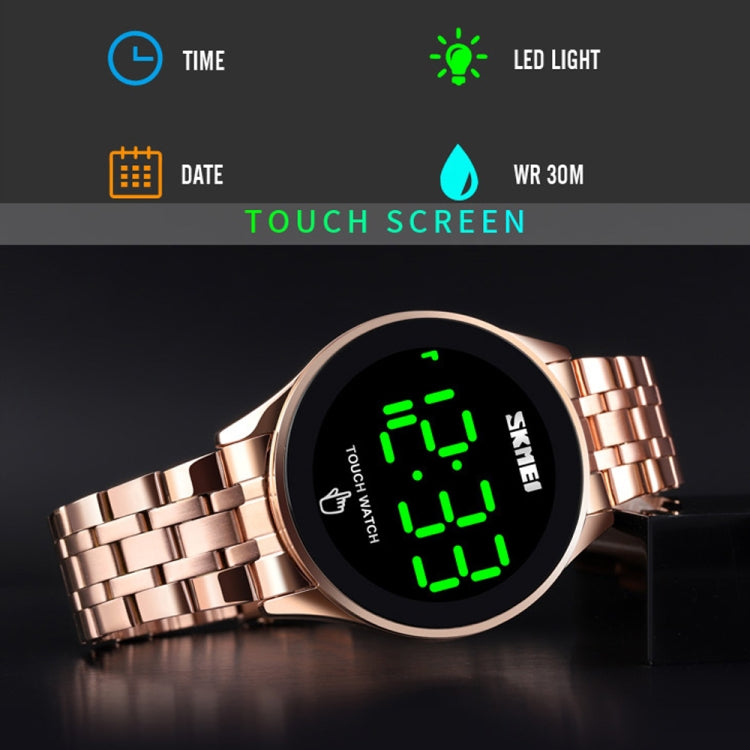 SKMEI 1579 Simple Touch Screen LED Luminous Stainless Steel Electronic Watch, Color: Silver - Alloy Watches by SKMEI | Online Shopping UK | buy2fix