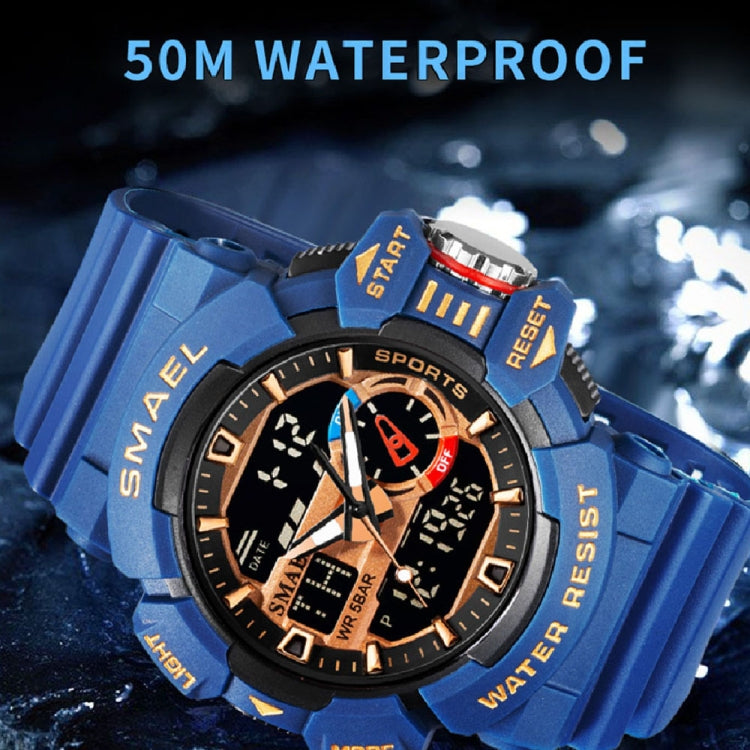 SMAEL 8043 Multifunctional Dual Display Shockproof Outdoor Waterproof Sports Quartz Watch(Lake Blue) - LED Digital Watches by SMAEL | Online Shopping UK | buy2fix