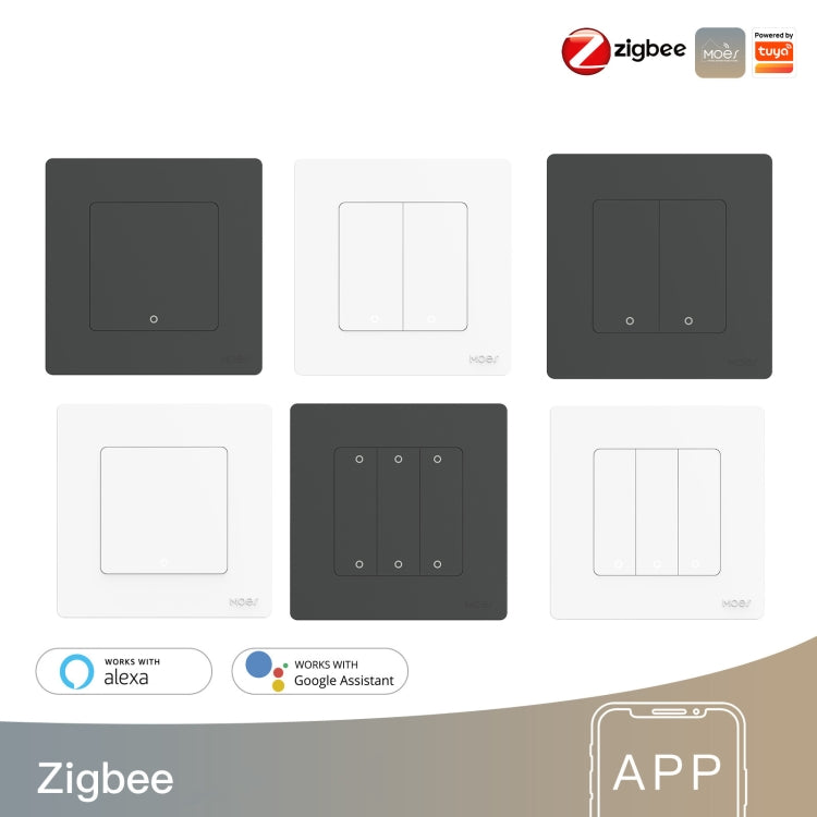 Tuya ZigBee Smart Single-fire Zero-fire Sharing Timing Voice Wall Switch EU Plug, Style: 2 Ways (Gray Scene Casual Post) - Consumer Electronics by buy2fix | Online Shopping UK | buy2fix