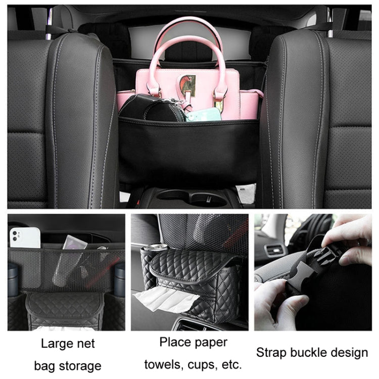 Car Central Control Seat Back Leather Multifunctional Storage Bag(Black) - In Car by buy2fix | Online Shopping UK | buy2fix