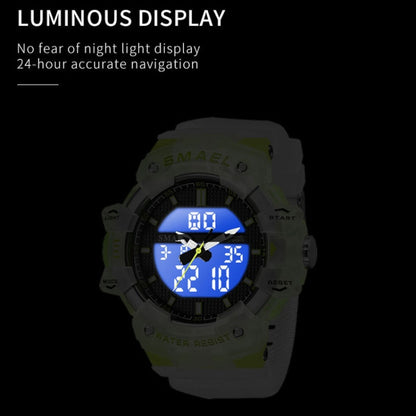 SMAEL 8080 Outdoor Sports Waterproof Multifunctional Glowing Double Dial Watch(Army Green) - Sport Watches by SMAEL | Online Shopping UK | buy2fix