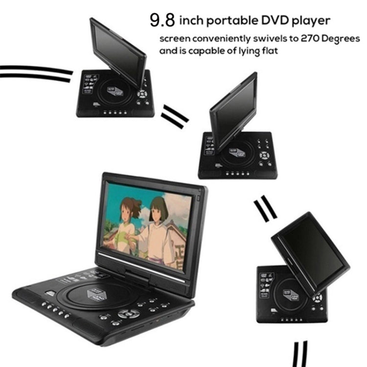 9.8 Inch Portable EVD Multimedia Player Play-watching Machine(UK Plug) - Consumer Electronics by buy2fix | Online Shopping UK | buy2fix