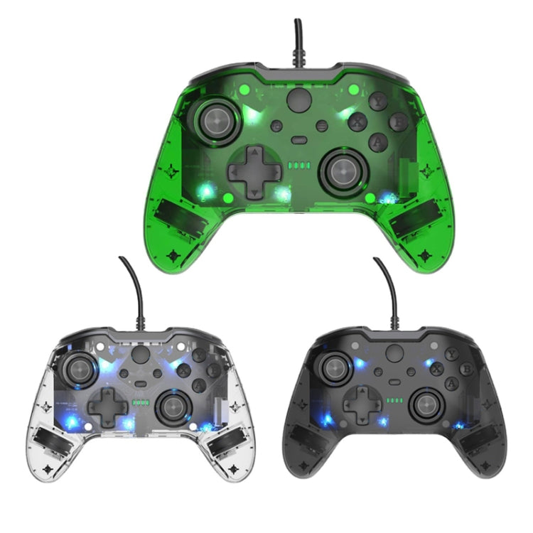 For Microsoft XBOX One / PC XO300 RGB Luminous Wired Gamepad(Translucent Green) - Gamepad by buy2fix | Online Shopping UK | buy2fix