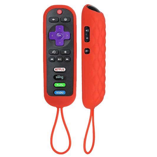 For TCL Roku RC280/RC282 2pcs Oval Remote Control Silicone Case(Red) - Consumer Electronics by buy2fix | Online Shopping UK | buy2fix