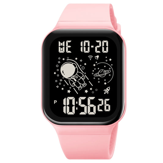 SKMEI 1863 Multifunctional Astronaut Student Digital Sports Square Watch(Pink Black Machine) - LED Digital Watches by SKMEI | Online Shopping UK | buy2fix
