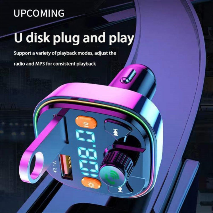 Q5 3.1A USB+PD Bluetooth Car Charger Car FM Transmitter Colorful Lighting -  by buy2fix | Online Shopping UK | buy2fix