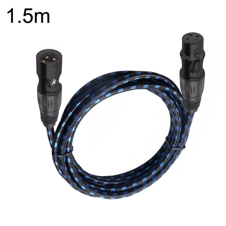 KN006 1.5m Male To Female Canon Line Audio Cable Microphone Power Amplifier XLR Cable(Black Blue) -  by buy2fix | Online Shopping UK | buy2fix