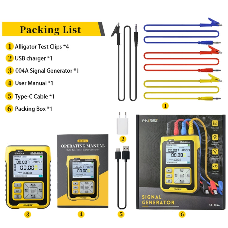 FNIRSI SG-004A 4-20mA Multi-Function Signal Generator Current Pressure Thermal Resistance Calibrator, EU Plug - Current & Voltage Tester by FNIRSI | Online Shopping UK | buy2fix