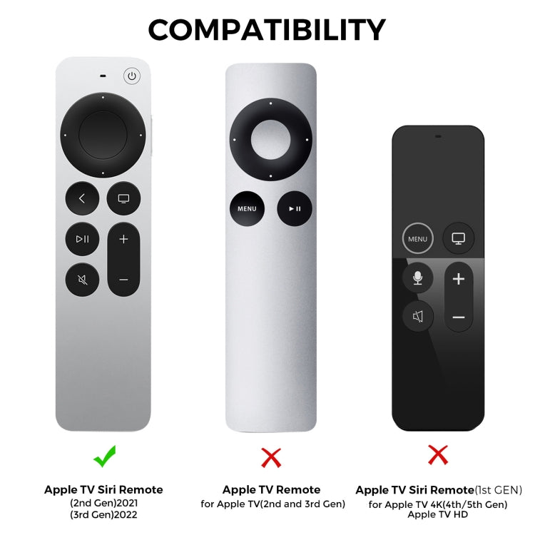 For Apple TV Siri Remote 2/3 AhaStyle PT165 Remote Controller Silicone Protective Case(Black) - Remote Control Covers by AhaStyle | Online Shopping UK | buy2fix