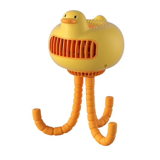 WT-E20 Stroller Fan USB Mute Portable Octopus High Air Volume Mini Fan, Style: Shake Head Type (Yellow) - Electric Fans by buy2fix | Online Shopping UK | buy2fix