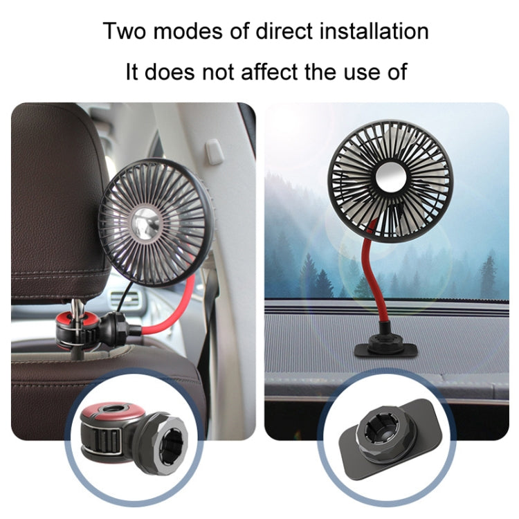 F508 Car Rear Seat USB Air Speed Adjustable Hose Fan(Black Red) - Heating & Fans by buy2fix | Online Shopping UK | buy2fix