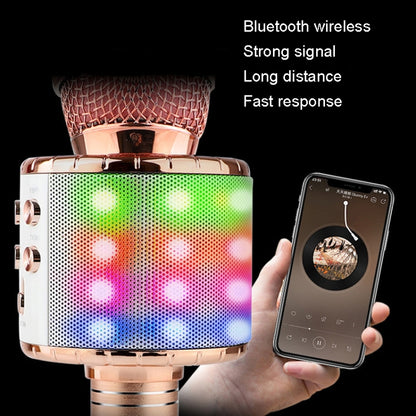 WS-858L LED Light Flashing Wireless Capacitance Microphone Comes With Audio Mobile Phone Bluetoon Live Microphone(Black) - Microphone by buy2fix | Online Shopping UK | buy2fix