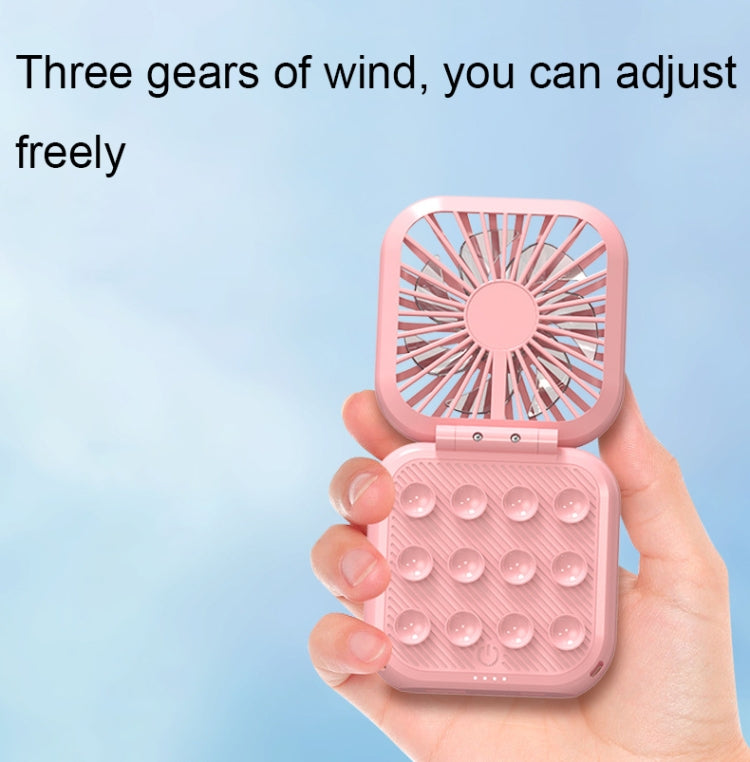 Mini Folding Neck Phone Holder Fan USB Charging Power Bank Fan(Pink) - Electric Fans by buy2fix | Online Shopping UK | buy2fix