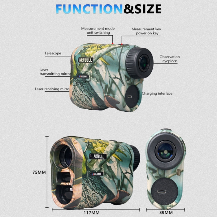 ARTBULL NK-1000 Camouflage Golf Rangefinder Rechargeable Telescope - Laser Rangefinder by ARTBULL | Online Shopping UK | buy2fix