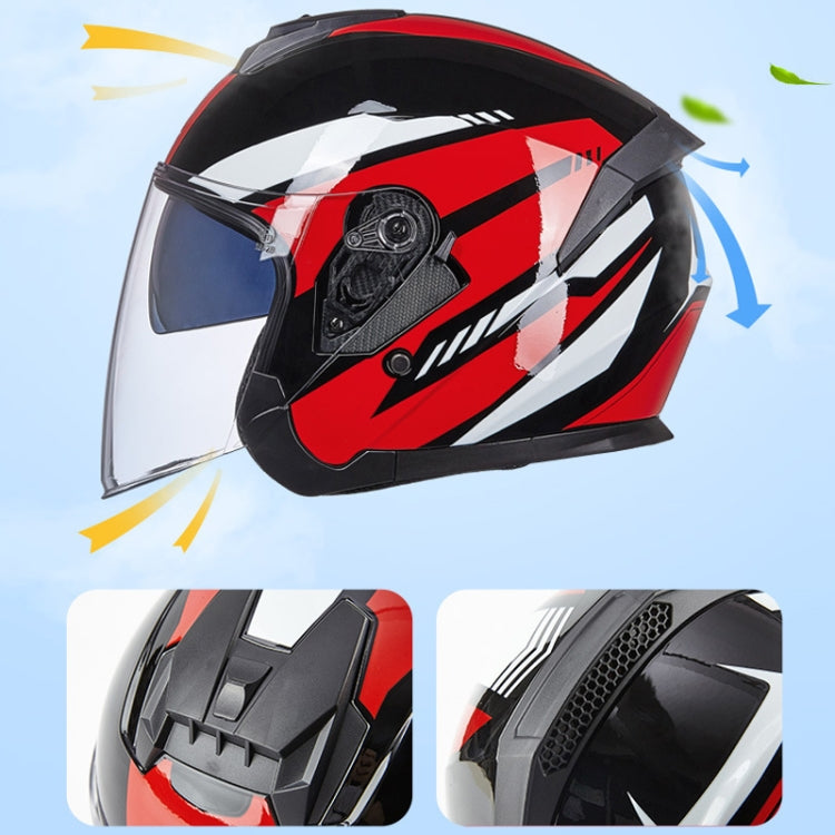 GXT Electric Vehicle Four Seasons Sun Protection & Windshield Double Lens Helmet, Size: L(Bright Black) - Helmets by GXT | Online Shopping UK | buy2fix