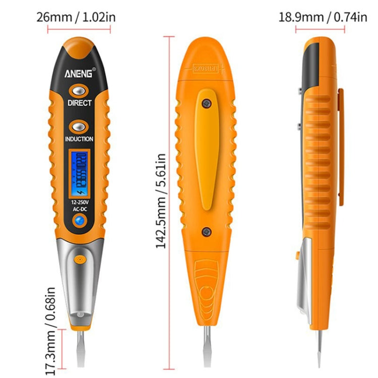 ANENG VD700 2pcs Sound and Light Alarm Non-contact Digital Display Sensor Multi-function Test Pen(Black Red) - Voltage Detector by ANENG | Online Shopping UK | buy2fix