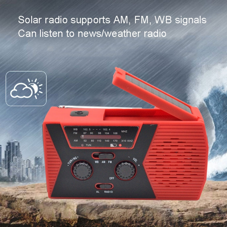 AM/FM/NoAA 2000mAh Emergency Radio Portable Hand Crank Solar Powered Radio(Orange) - Radio Player by buy2fix | Online Shopping UK | buy2fix