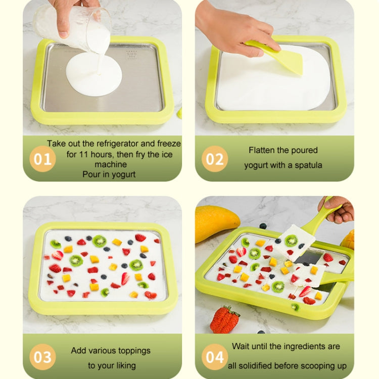 Mini Household Fried Yogurt Machine Children Homemade DIY Fried Ice Tray, Color: Stainless Steel Pink 22.5x17.5cm - Yogurt Machine by buy2fix | Online Shopping UK | buy2fix